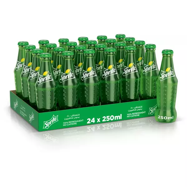 Sprite soft drink glass 250 ml x 24 - carton