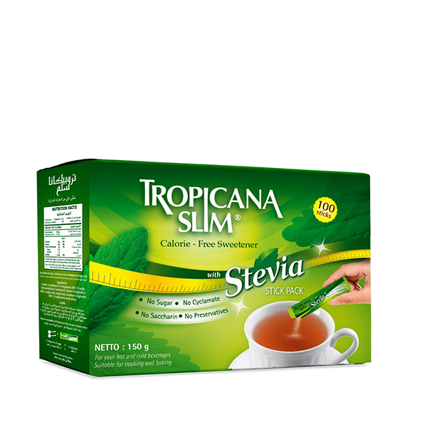 Tropicana Stevia Sweetener 100 Sachets x 12 - Carton