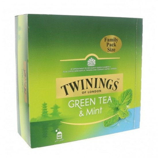 Twinings green tea with mint 100 bags -  box