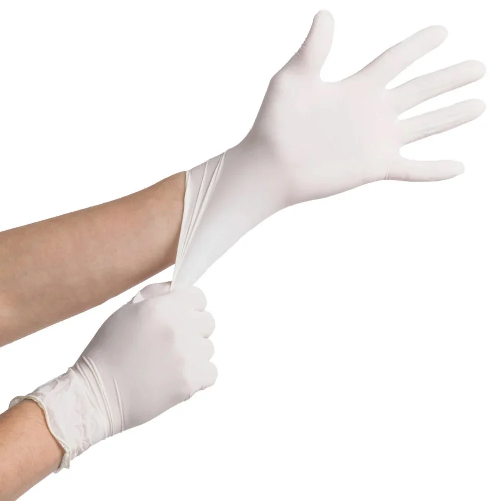 White vinyl gloves medium size 100 x 10 - carton