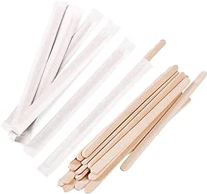 wooden coffee stirrer paper wrapped 190 mm × 2000 - carton