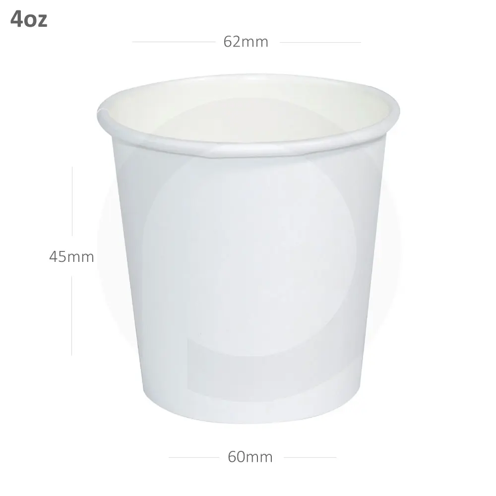 White paper cups 4 Oz x 1000 pcs - carton