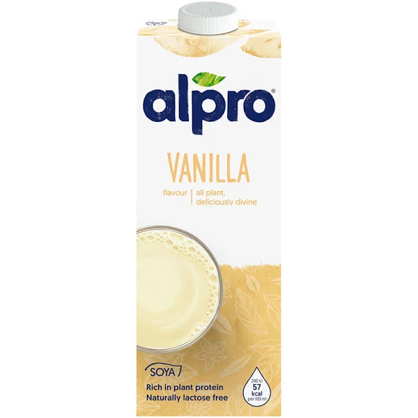 Alpro vanilla milk, 8 pack - carton