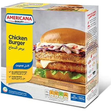 Americana chicken burger 1344 gm x 24 pieces - box