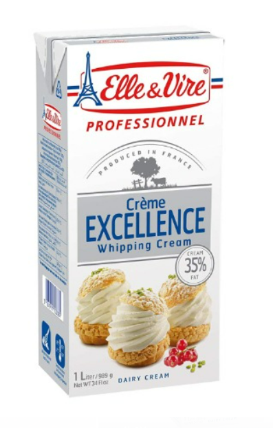 Elle & Vire Whipping Cream 1 L x 12 - Carton