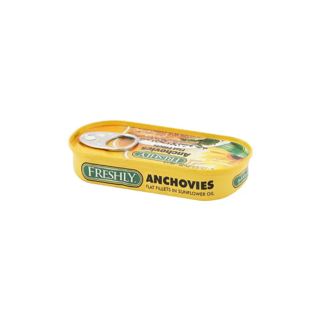 Freshly anchovies in oil, 50 g, 50 pack - carton