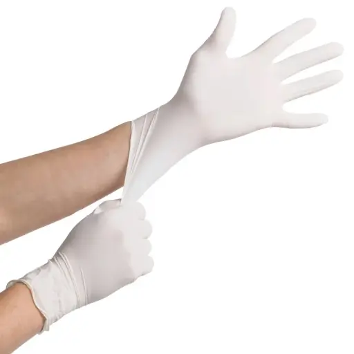 [BA0005567] White vinyl gloves medium size 100 x 10 - carton