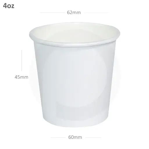 [BA0000025] White paper cups 4 Oz x 1000 pcs - carton